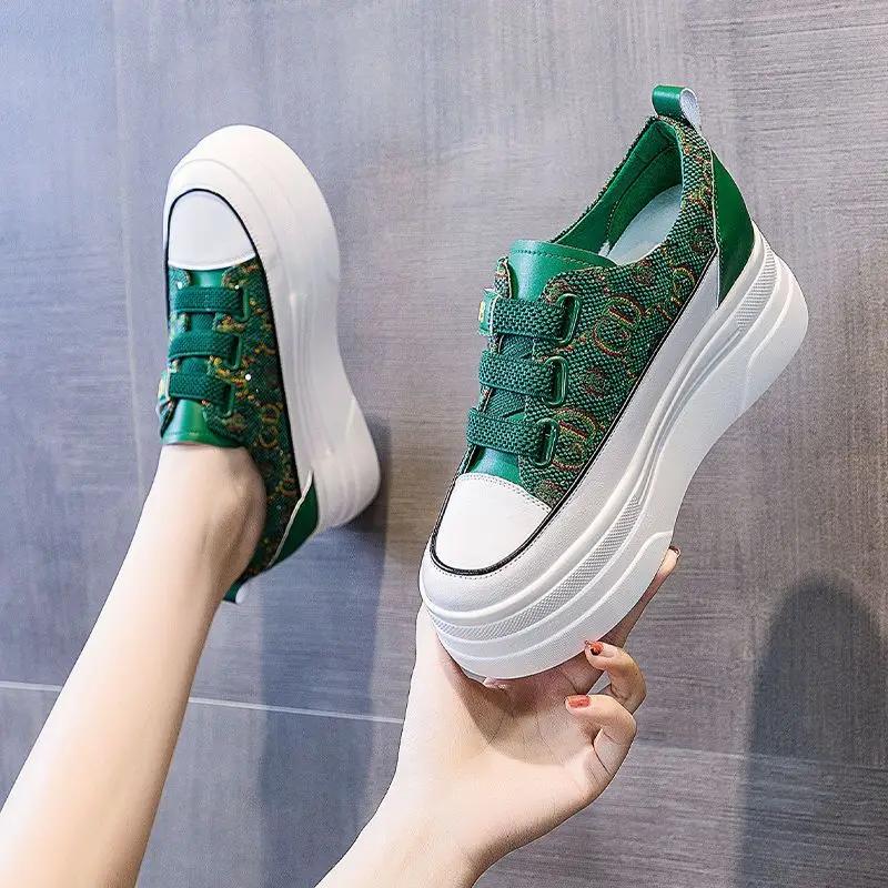 Sports Woman Footwear Korean Athletic High on Platform Trends 2024 Sneakers Shoes for Women Comfortable and Elegant Quality A H