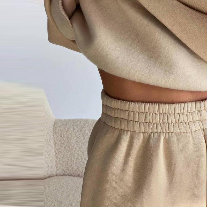 Женские повседневные свободные однотонные толстовки с капюшоном — фото 13