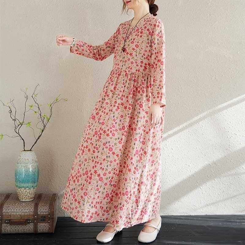 New Vintage Long Skirt Flesh Covering Dresses