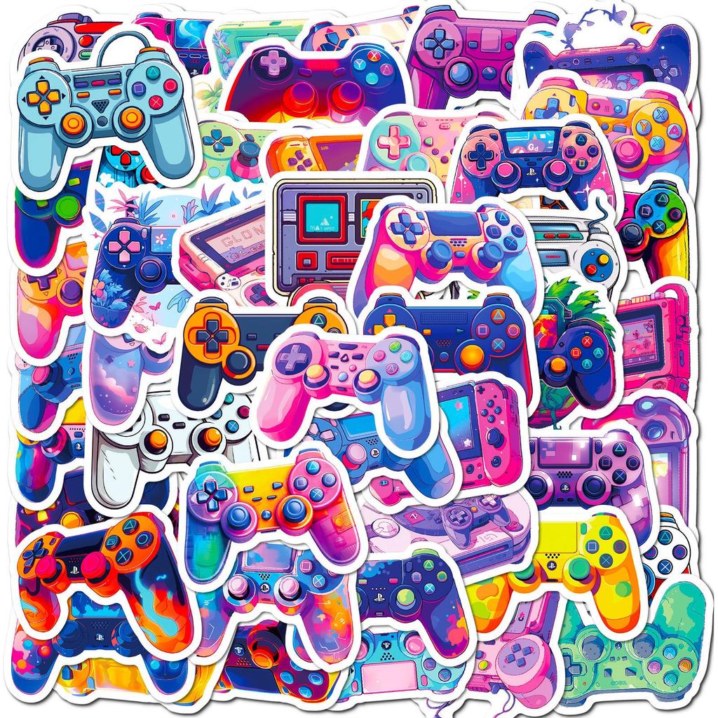 50 Game Machine Stickers SHEIN Colorful Cartoon Game Machine Handle Stickers DIY