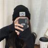 Cute headgear wool hat women's spring and autumn knitted hat women's winter warm and trendy versatile suitable for big head circumference