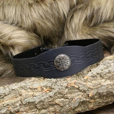 Diadema de Cuero PU en Relieve Diadema Medieval para Fiestas Temáticas y Uso Diario Mujeres Hombres Halloween Disfraces Accesorios para la Cabeza
