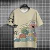 3d Japanese Cat Print Short Sleeve T-Shirt Summer Fashion Unisex Clothing Harajuku Oversized Tees For Men 2024 Men Women T-Shirt