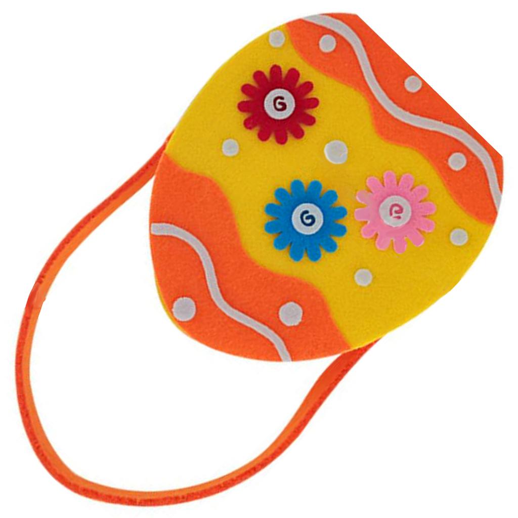 Felt Basket with Carrying Handle Happy Easters Decoration Handmade Felt Animal Themed Handbag for Festival Gatherings