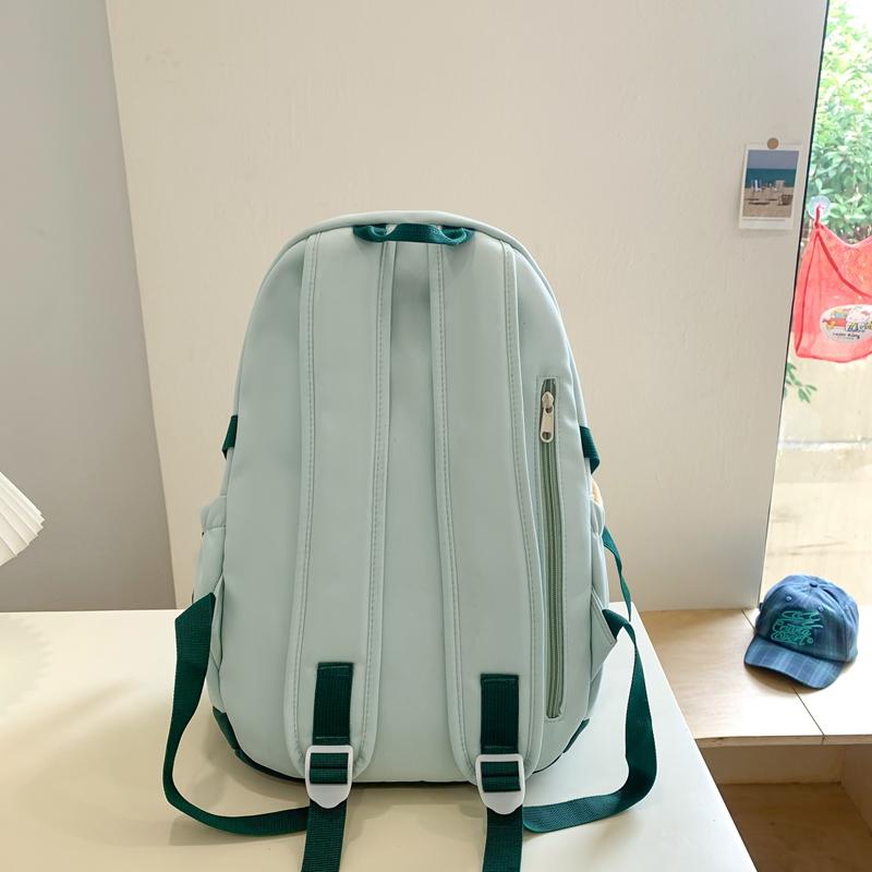 Студенческий рюкзак большой емкости женский рюкзак цветной блок школьный портфель — фото 10