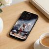 Painted Volleyball Phone Case For iPhone 16,15,14,13,12,17,Pro Max,Plus Silicone Black Case