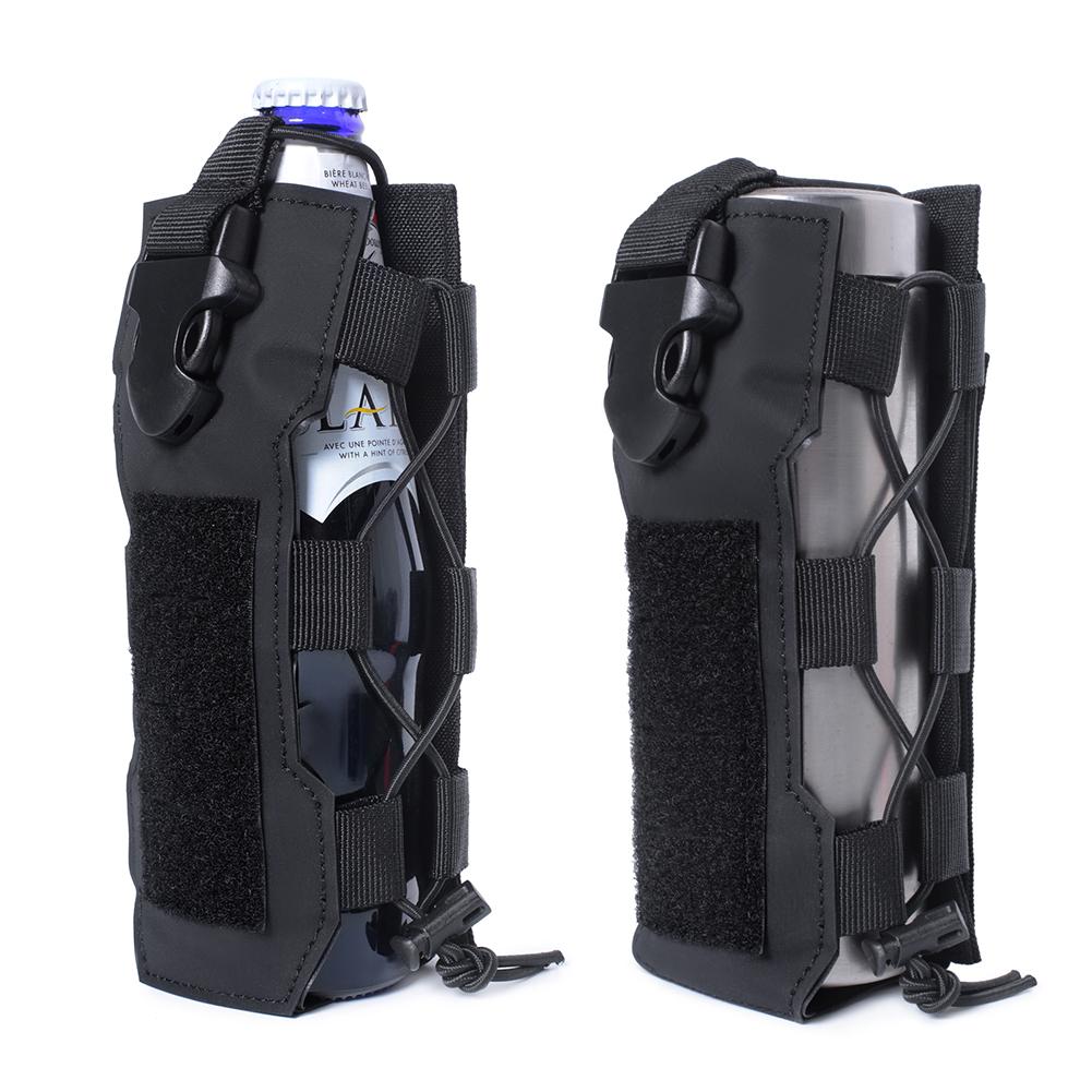 1pc Versatile Molle Water Bottle Bag for Outdoor Travel Backpacking Drawstring Bottle Kettle Holder Carrier Pouch