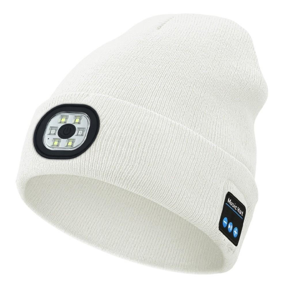 With Light Bluetooth Beanie Hat Headphones LED Light Cap Unique Wireless Headphones  Jogging