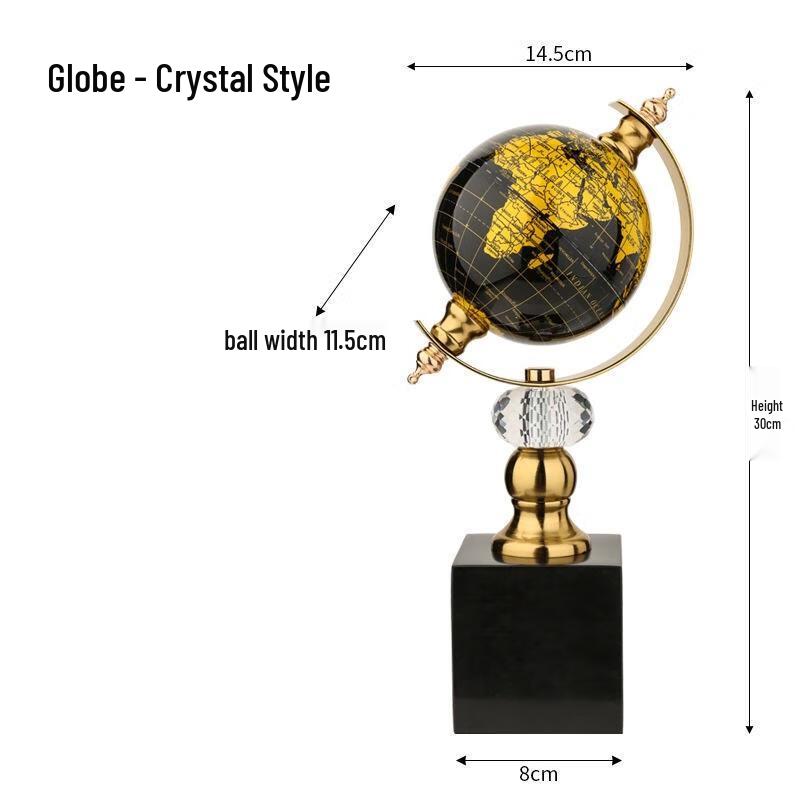 HANDUNYOU Vintage Iron Globe Model with Square Base