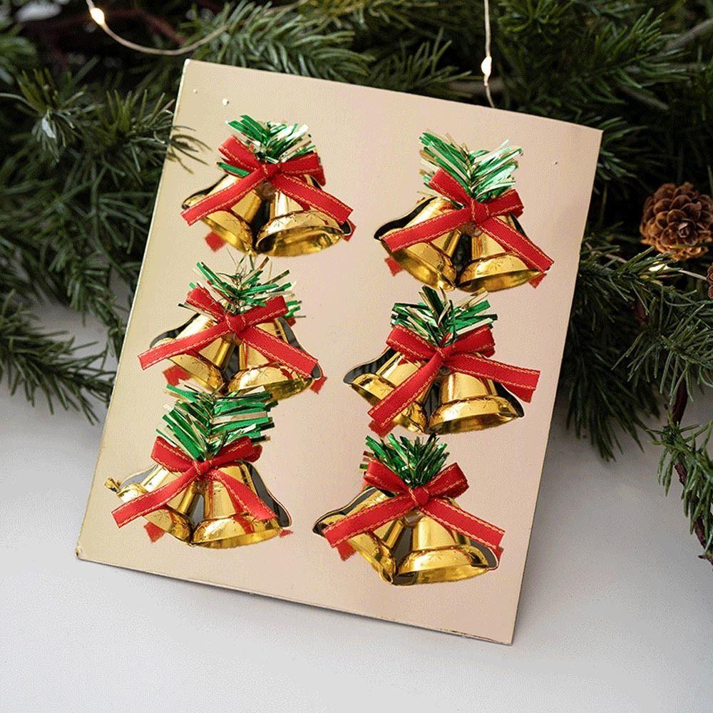 6/9Pcs Plastic Christmas Ornaments bow New Year Pendant Fashion Christmas Bells  Merry Christmas