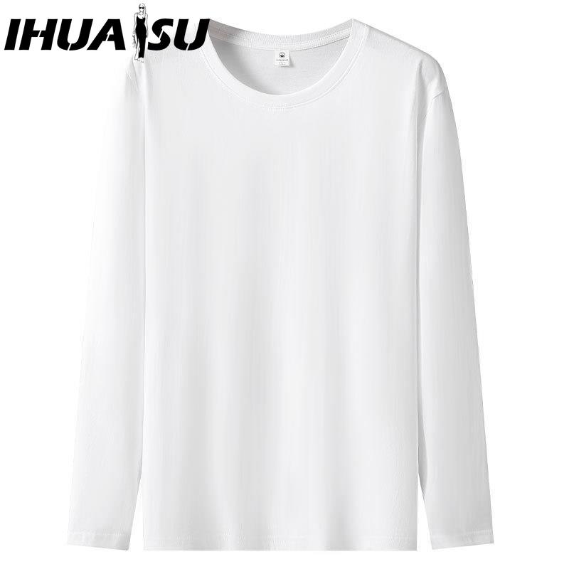IHUASU Spring and Autumn Men's Long-sleeved T-shirt Men's O-collar Bottoming Shirt