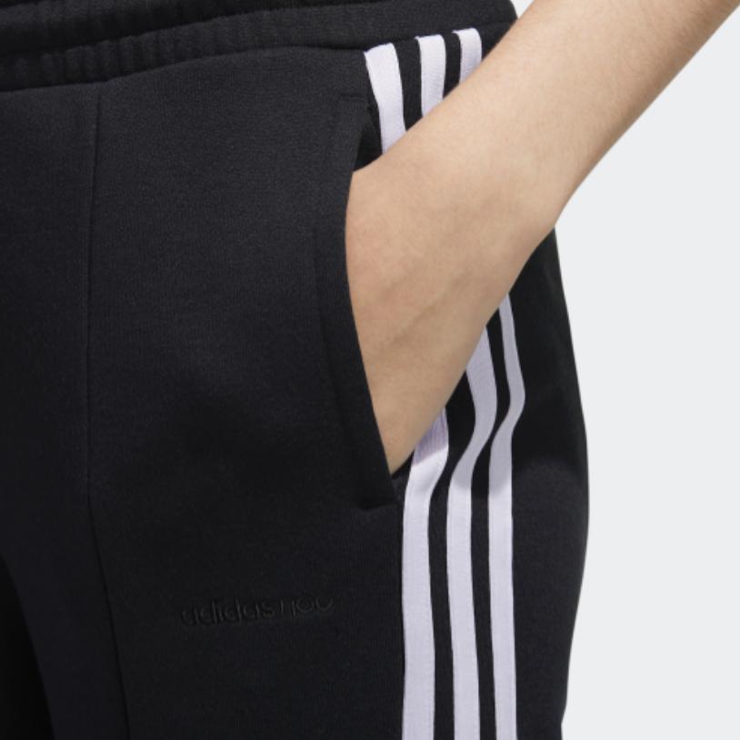adidas Neo Solid Color Elastic Waist Sports Pants Women Pants Black FP7317