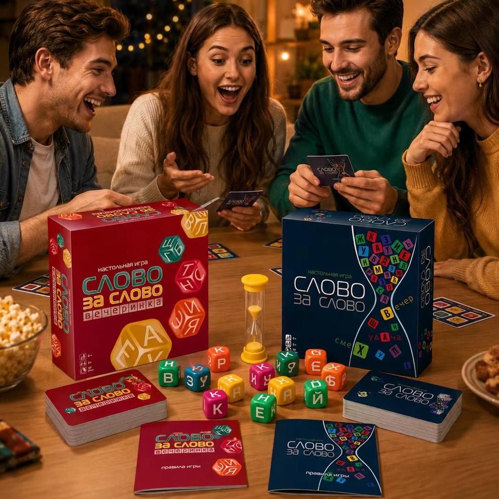 Word Board Game Family Party Card with Letter Dice Educational Strategy Games Russian Version