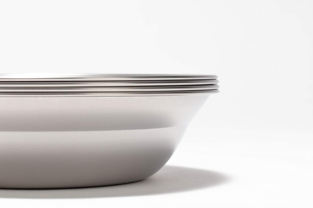 Snow Peak SP Tableware Bowl, Stainless Steel, TW-031, Large (x 4)