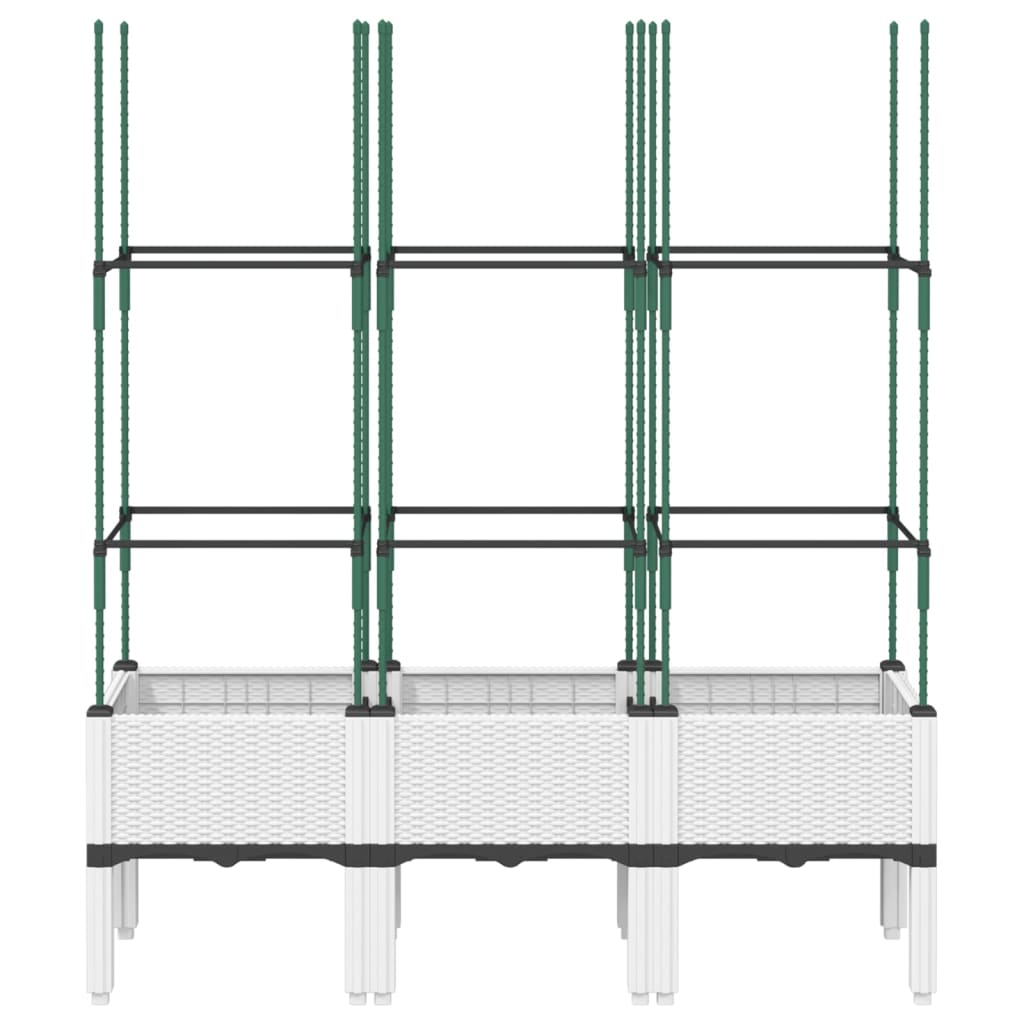 Planter with Trellis White 120 x 40 x 142.5 cm PP