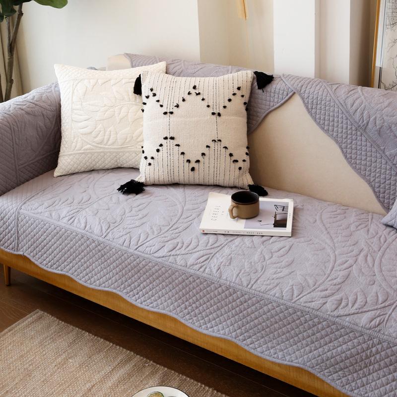 

Японская простая хлопковая стеганая ткань, хлопковая подушка для дивана, универсальный нескользящий чехол на подлокотник для четырех сезонов 70*70