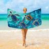 1pc Cartoon Turtle Print Microfiber Beach TowelUltra Absorbent QuickDrying Lightweight Soft Oversized Beach Blanket Perfect for