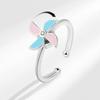 Fashionable Rotating Windmill Resin Open Index Ring For Women Elegant Temperament Adjustable Finger Jewelry