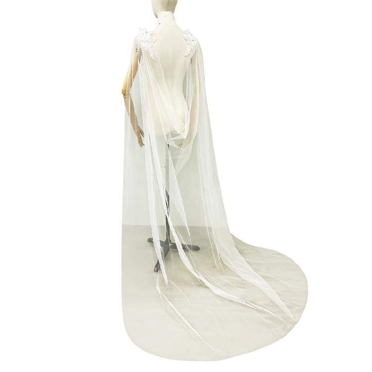 Delicato Scialle Staccabile Trasparente Lunghezza Cattedrale Accessorio Sposa Per Banchetti Ricevimenti