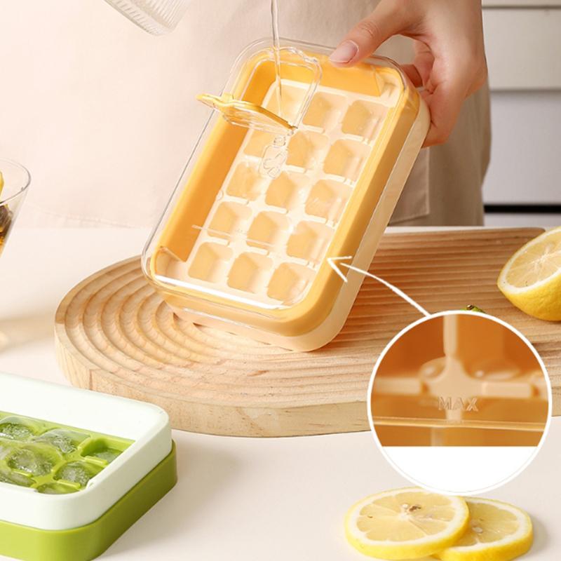 15 Grid Plastic Ice Mould for Summer Drinks Reusable Fast Freeze Ice Mold with Lid, Perfect for Cocktails Beverage Cooling Party