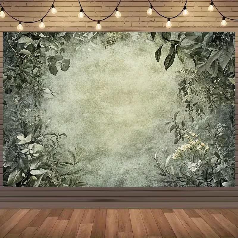 2D Sage Green Leaf Backdrop for Maternity, Bridal & Engagement Shoots