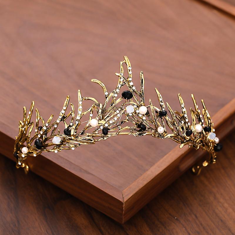 Vintage Barokke Koningin Kroon en Tiara Kristal Strass Kroon Bruids Diadeem Haar Sieraden Bruiloft Haaraccessoires Feest Tiara's