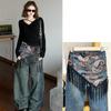 Exquisite Triangle Waistband Tassels Dance Hip Scarf Fashion Fringe Waist Belt  Dress Jeans Decor