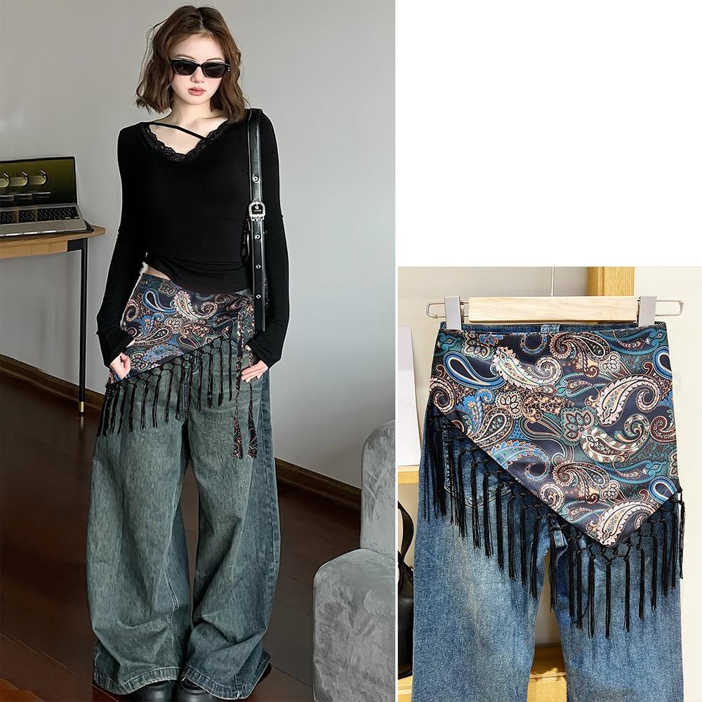 Exquisite Triangle Waistband Tassels Dance Hip Scarf Fashion Fringe Waist Belt Dress Jeans Decor
