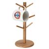 Support pour Tasses en Bambou Arbre Porte-Rangement 6 Crochets Porte-Tasses à Thé Amovible