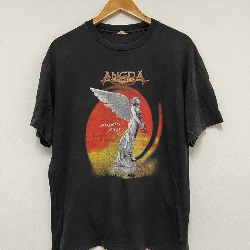 Vintage 90er Angra Angels Cry 1993 Power Metal Band T-Shirt Musik Streetwe