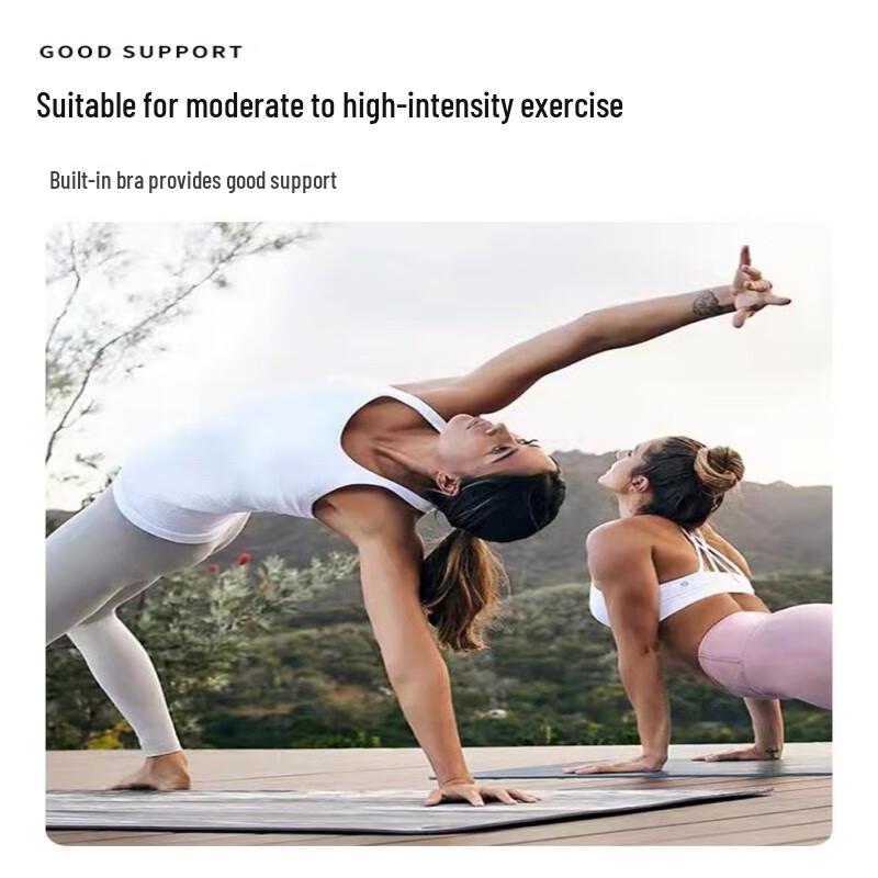 Women's Basic Long Yoga Tank Top with Chest Pad