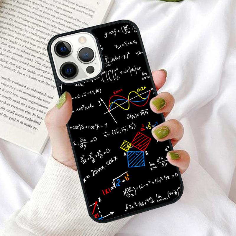 Brains Geek Science Math Physics Formulas Phone Case Cover for iPhone 17 Air 16 16e 12 11 13 14 15 Pro Max for Apple Plus