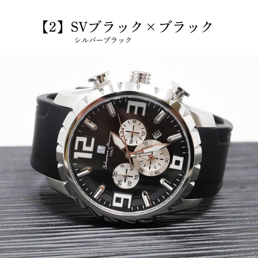 Salvatore Marra Chronograph 10 ATM Water Rubber Japanese Date Calendar Salvatore Marra Popular Brand Includes Watch Cloth Silver Black x Men's Watch,