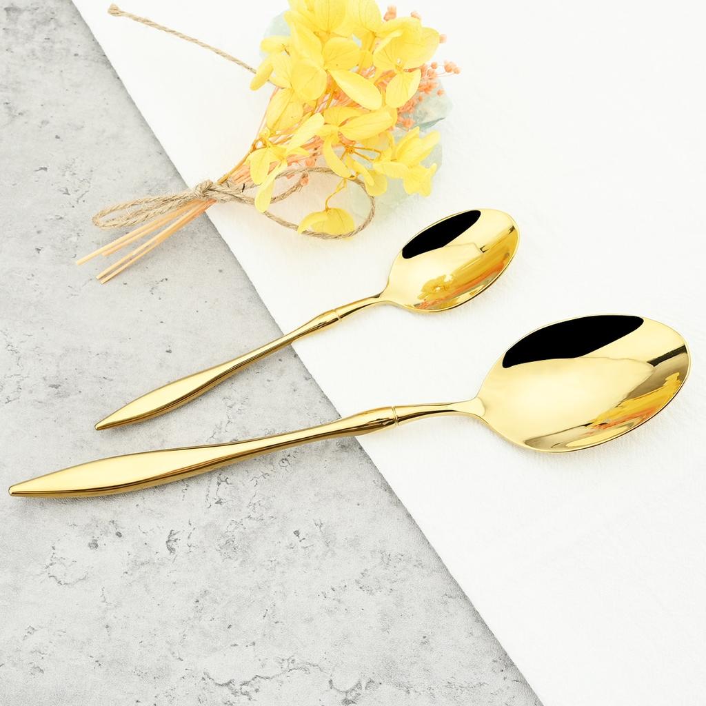 24Pcs/Set Knife Fork Tea Spoon Tableware Vintage Dinnerware 304 Stainless Steel Cutlery Set Party Kitchen Silverware Flatware Set