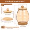 2Pcs 450ml Glass Honeycomb Tank Kitchen Tools Honey Storage Container with Dipper and Lid Honey Bottle for Wedding Party Dining