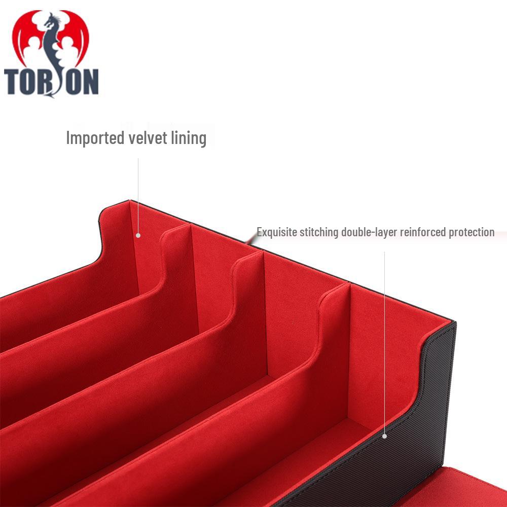 Four-Row PU Leather Pickup Box for 3000+ Yu-Gi-Oh! MTG TCG Cards