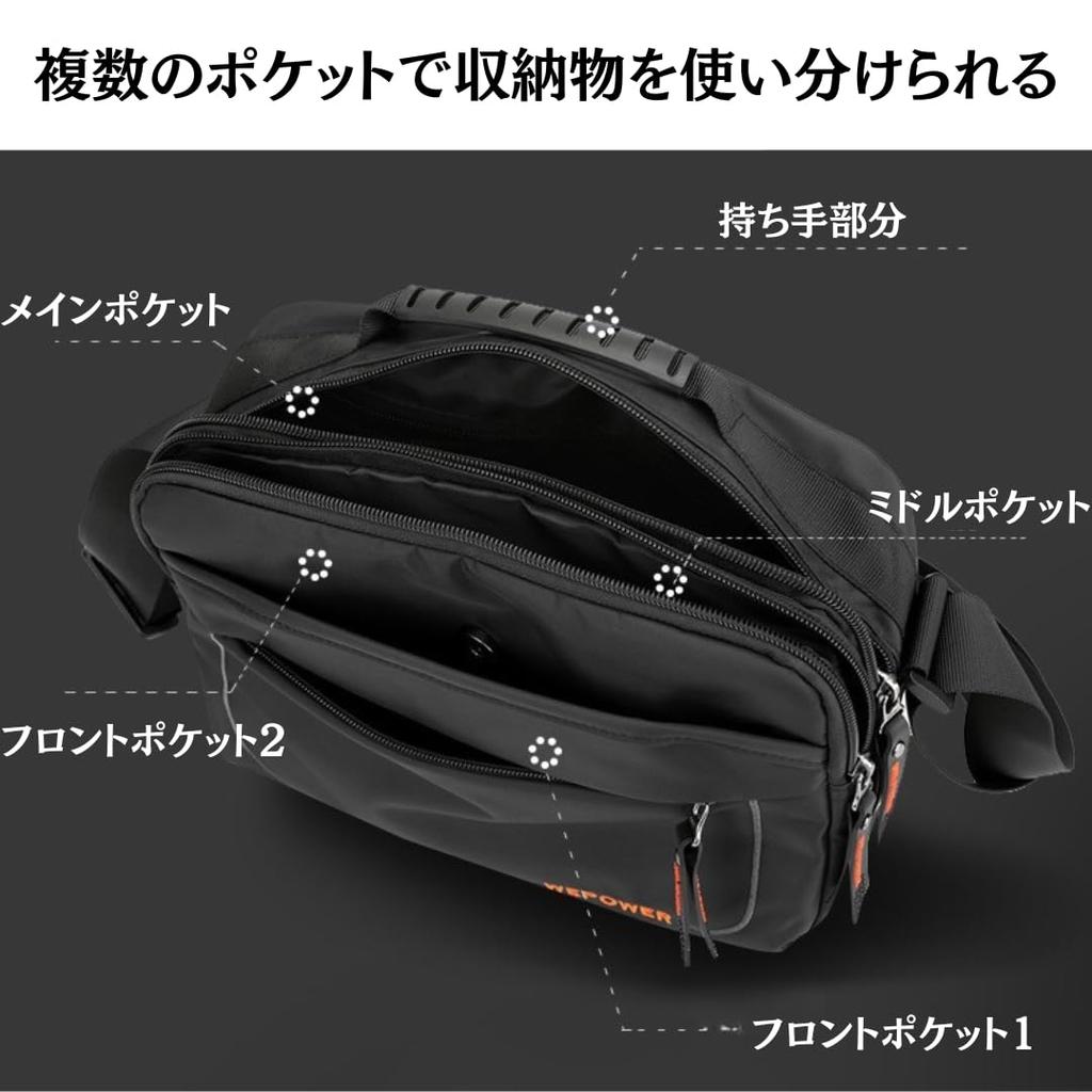 Calomonte Waterproof Horizontal Body Shoulder Waist or Carry on the Shoulder 3-Way Bag, Compact, Lightweight, Multifunctional, Crossbody, Handle, Bag,