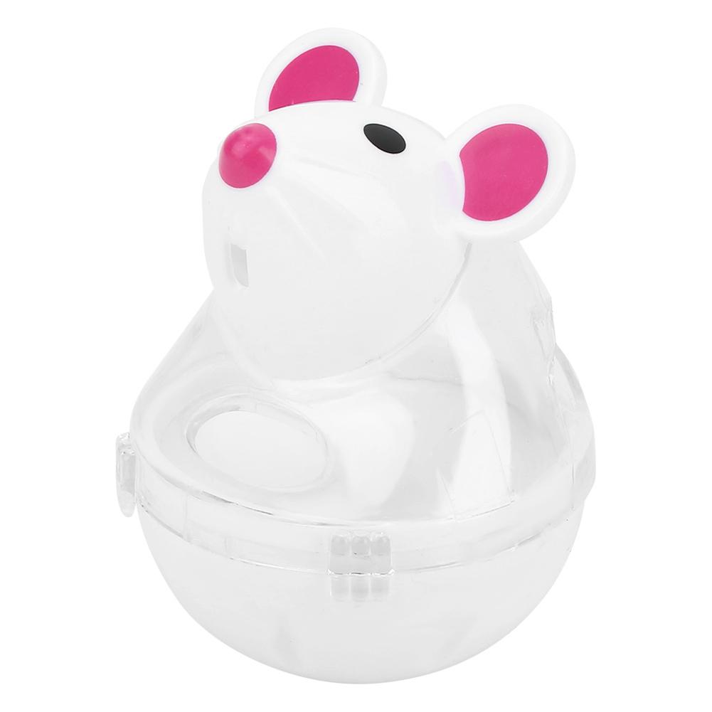 Pet Cat Dog Leakage Feeder Slow Food Dispenser Mice Design Toy(Pink)