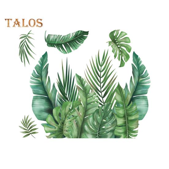 1 Sheet Toilet Sticker Self-Adhesive Waterproof No Trace Green Plant Leaves Mural Wall Sticker Decal Bathroom Toilet Decor