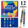 Dual Tip Acrylic Marker Pen Erasable Plastic Highlighter Art Marker for Student Study Notes Content Marking