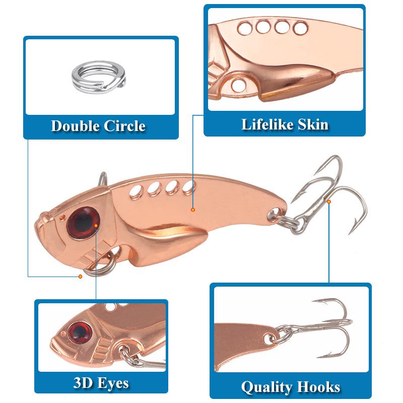 VIB Sinking Metal Vibration Fishing Lure 11g/5.5cm for Freshwater & Saltwater.