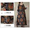 Printed Round Neck Loose Plus Size Long Sleeve Dresses for Women