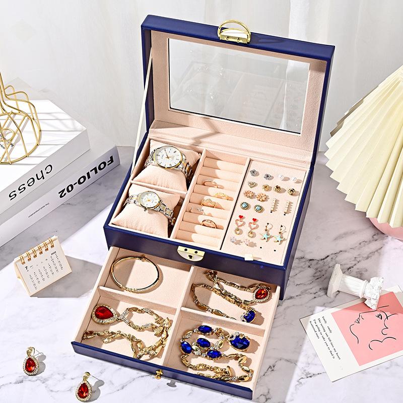 2024 New High-end Jewelry Jewelry Box Storage Box Ring Earrings Ear Studs Bracelet Necklace Jewelry Storage Gift Box Display Box