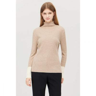 Two Tone Sleeve Slim Rib Knit Bakpe1561