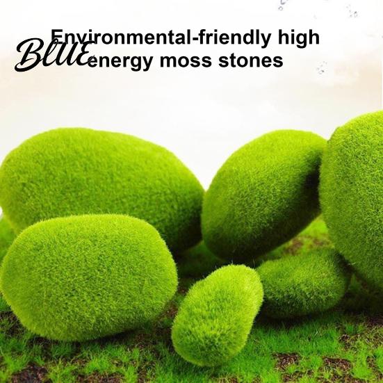 Miniature Garden Landscaping Landscaping Realistic Artificial Set Moss Rocks 10Pcs for Decorative Flocking Foam Fake Fish Tanks Stones Indoor
