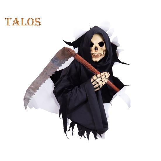 

Наклейка на стену Хэллоуин Плащ мертвого бога Скелет с серпом Наклейка Фестиваль Наклейка на стену Окно для гостиной Спальни A