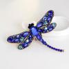 Retro Dragonfly Brooch Female Alloy Inlaid with Diamond Heavy Industry Insect Safety Pin Suit Coat Collar Fashion Pin Accessory