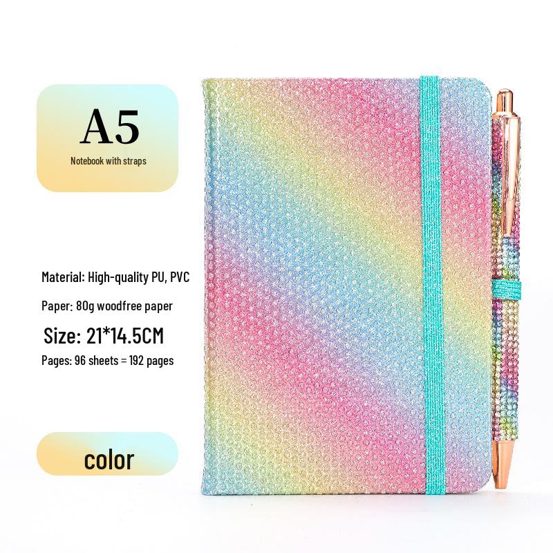 Exquisite Glitter Sequin Strap Journal: Personalized Creative Diary Notebook
