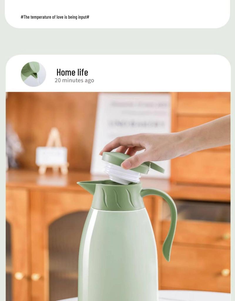 Large Capacity Thermos Flask for Home or Office - Inner Liner Water Bottle Perfect for Hot Water
