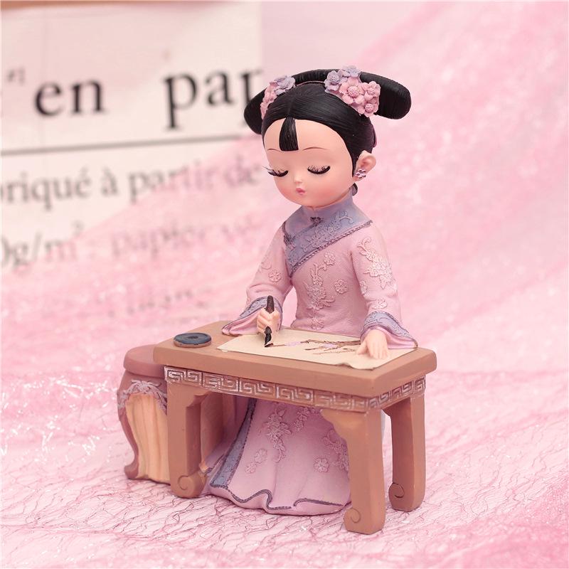 Şarap Dolabı ve Oturma Odası İçin Yaratıcı Retro Prenses Figür Dekorasyonu